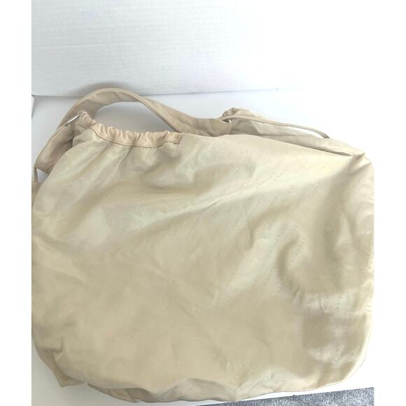 Anteprima Large Butter Soft Beige Leather Hobo Purse w/Attached Cosmetic Pouch - Picture 6 of 12